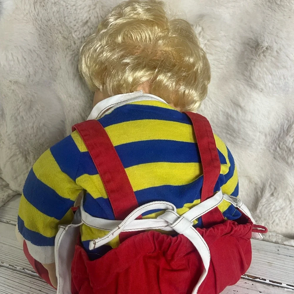CLEANED Original 1986 Playskool My Buddy Doll Blonde Hair Shoes Carpenter Apron‎